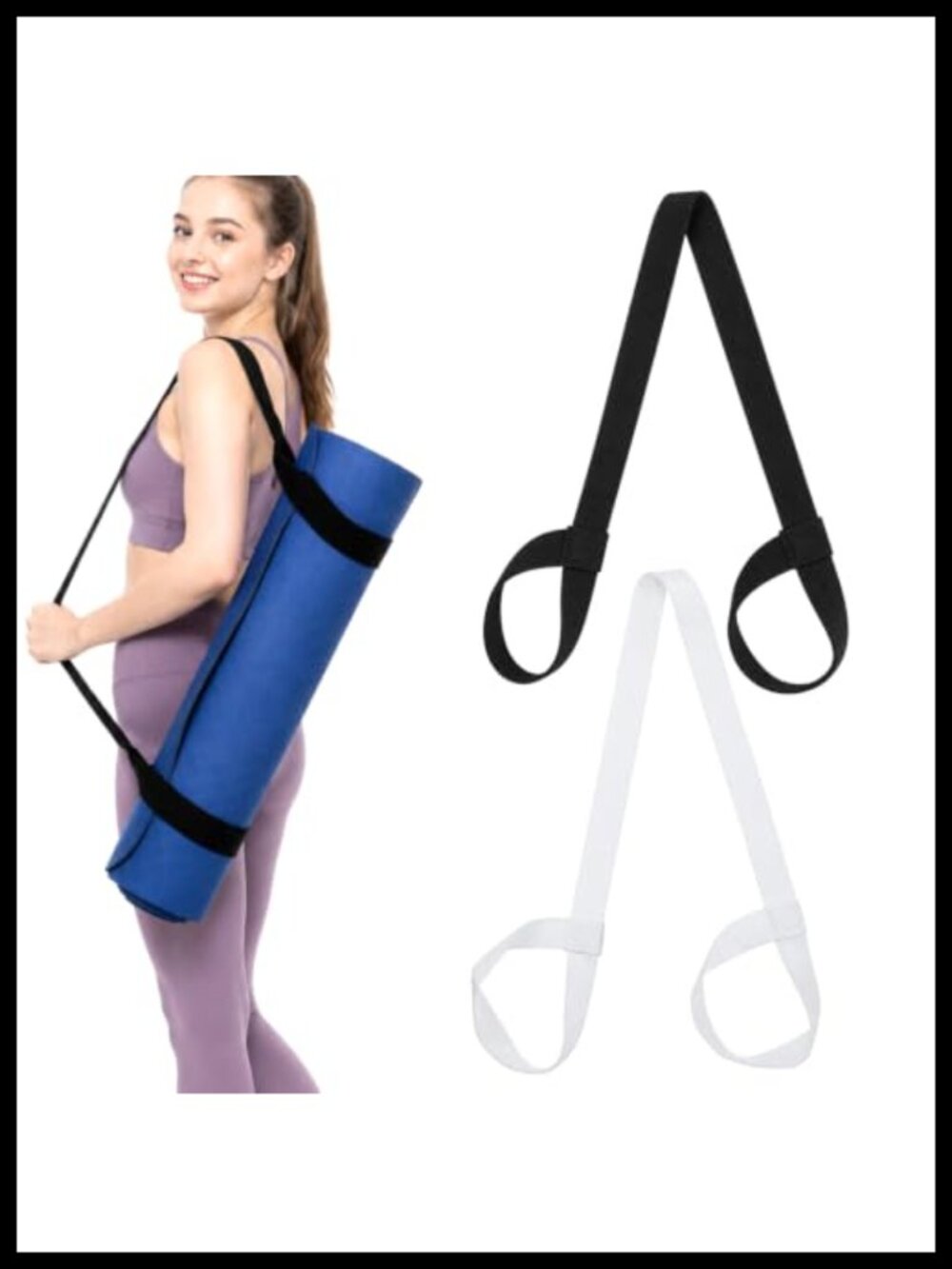 2 Pack Cotton Linen Yoga Mat Strap Adjustable Carrying Sling for Pilates Fitness